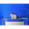 Swarovski SCS Silver Crystal 2012 Event Polar Bear Pin Tie Tack Brooch 1062850 #