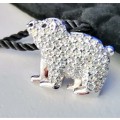 Swarovski SCS Silver Crystal 2012 Event Polar Bear Pin Tie Tack Brooch 1062850 #