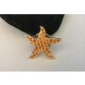 Swarovski Goldtone Starfish Lapel Tack Pin Orange Tobaz Crystals RETIRED #