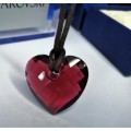 Genuine Swarovski Large Red Crystal Heart Necklace   #