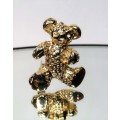 Beautiful Vintage Gold Teddy Bear Brooch #
