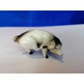 ANTIQUE Old Porcelain Bisque Miniature Pig