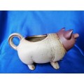 Vintage Two Tone Pottery Pig Milk Jug #