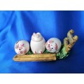Vintage Ceramic Condiment set of three Pigs