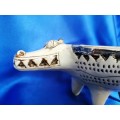 Rika Senekal Hand-Made Hand-Painted Crocodile one of a kind Ceramic Bowl #