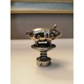 Victorian c1870 Novelty Silver Plated and Brass Pig Bottle / Decanter Stopper