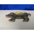 Vintage Sold Brass Pig Pin Tray / Dish / Ashtray, Wild Boar #
