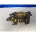 Antique Solid Brass Pig Pin Tray / Dish / Ashtray, Wild Boar Deponiet #