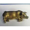 Vintage Large Brass Pig Ornament PIG Farming, Butcher, Charcuterie Interest  #