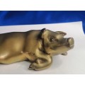 Vintage Large Brass Pig Ornament PIG Farming, Butcher, Charcuterie Interest  #