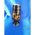 Black 24K Gold Vase Hand Made in Greece ST Mythical Roman Classical #