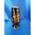 Black 24K Gold Vase Hand Made in Greece ST Mythical Roman Classical #