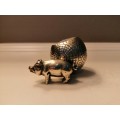 Charming Antique English EPNS Pig and Ball Pin Cushion  #