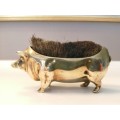 Antique Brass Writing Nib Wipe Penabon Scraper Boar Pig  #