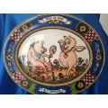 Vintage Pottery PIG HOG Serving PLATTER TRAY Dish Plate Pigs in Love #