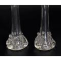 PAIR OF BIRMINGHAM SILVER MOUNTED CLEAR GLASS POSY VASES