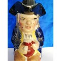 19th Century  Toby Jug with Hat Lid Hand Painted Height 25cm