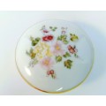 Wedgwood Mirabelle ribbed edged trinket box and lid - flowers on white  #