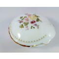 Wedgwood Mirabelle trinket box and lid - shell shape flowers on white  #
