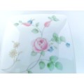 Wedgwood Rosehip square trinket box and lid - flowers on white  #