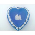Vintage Wedgwood Jasper Blue Heart Dish  #