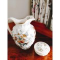 Large Staffordshire jug and soap dish