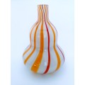 Murano Red and Orange Swirl Pattern Vase