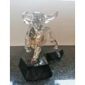SWAROVSKI Very Large and Heavy Figurine Soulmates Bull Silver Shade  #