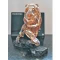 SWAROVSKI Very Large and Heavy Figurine Soulmates Lion, Stunning Golden Shadow  #