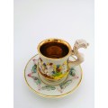 Fabulous Capodimonte Handmade Hand painted Tea Cup and Saucer Italy