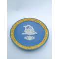 Wedgwood Blue and Cane Yellow Jasperware 1989 Valentine Plate Limited Edition