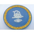 Wedgwood Blue and Cane Yellow Jasperware 1989 Valentine Plate Limited Edition