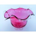 Beautiful Cranberry Cut Glass Bowl