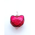 Beautiful Cranberry Cut Glass Heart Milk Jug