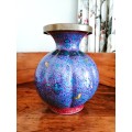 Paper Mache Vase,Brass inside Hand-painted,Kashmir, India