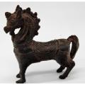 Three Oriental bronze figurines of horse