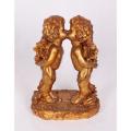 Large Giltwood figurine of two cherubs