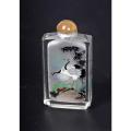 Chinese inside painted glass snuff bottle depicting storks