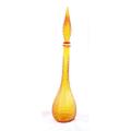 Mid century Italian Empoli `Genie` amber pressed glass decanter 1960s,