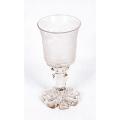 Excellent large Bohemian clear glass goblet engraved with a stags and deer within a forest scene