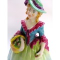 W.H. GOSS PORCELAIN LADY FIGURINE WITH APPLE BASKET, EDYTH, SCARCE