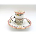 Aynsley coffee cup and saucer with silver holder, Birmingham, Deakin and Francis Ltd, 1926, 26g