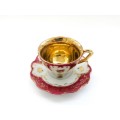 stunning old demitasse footed cup and sauce duo