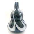 Murano Black and white Swirl Pattern Vase