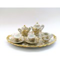 Beautiful Limoges Miniature Tea set - teaset white and gilt