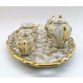 Beautiful Limoges Miniature Tea set - teaset white and gilt