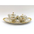 Beautiful Limoges Miniature Tea set - teaset white and gilt