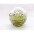 Stunning large Murano glass paperweight with bubbles
