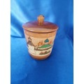 Vintage Wooden Lidded Storage Pot #