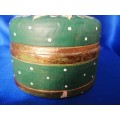 Vintage Wooden Lidded Storage Pot #